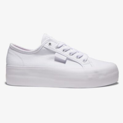 Zapatillas plataforma DC Shoes para mujer de lona MANUAL PLATFORM WHITE (ww0) Ref. ADJS300280 blancas