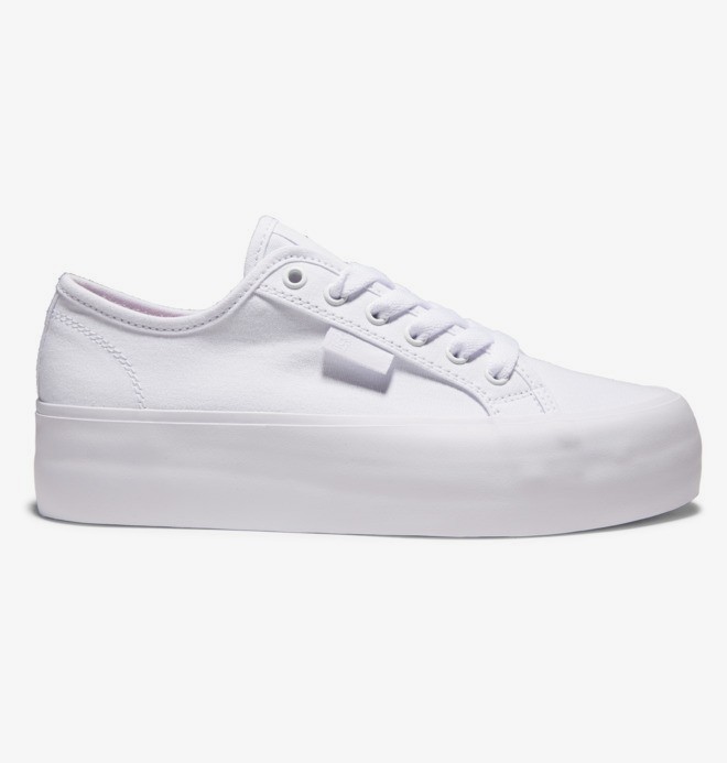 Zapatillas plataforma DC para mujer de lona MANUAL PLATFORM WHITE (ww0) Ref. ADJS300280 blancas | Martimpe Berart - de Moda en Gausach, Vielha, Valle de Aran