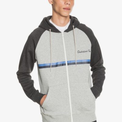 Sudadera Quiksilver Hombre casual con cremallera y capucha Everyday Screen LIGHT GREY HEATHER (sjsh) Ref. EQYFT04247 gris