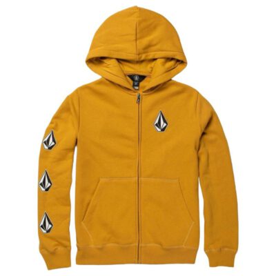 Sudadera VOLCOM niño con capucha Volcom Deadly Stones Zip Gold Ref. C4812031 mostaza diamantes logo mangas