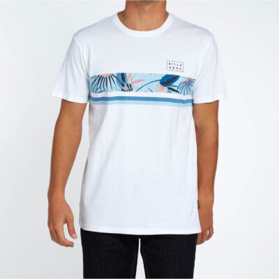 Camiseta BILLABONG para hombre manga corta Team stripe tee ss Ref. H1SS18 blanco