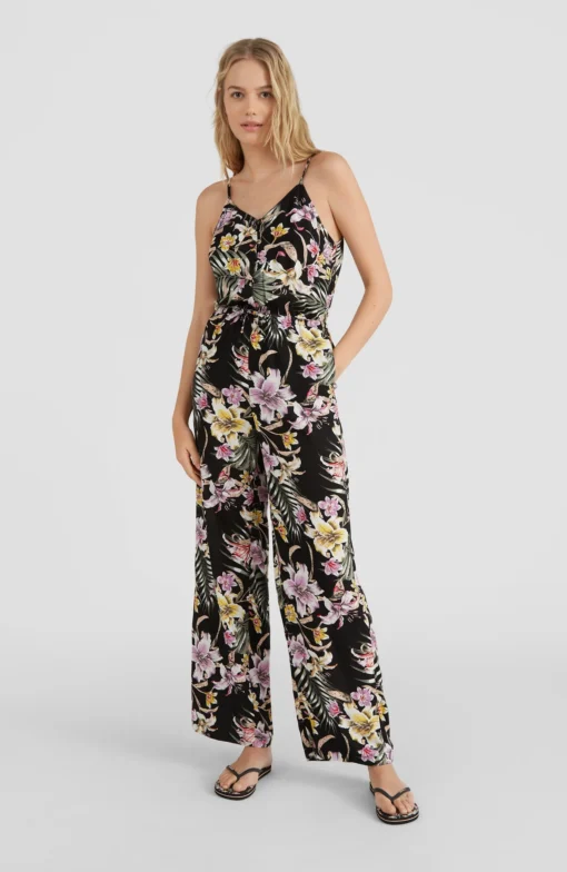 Mono fluido O'NEILL práctico y cómodo para Mujer BEACH JUMPSUIT Black Ref. 1300020 negro estampado