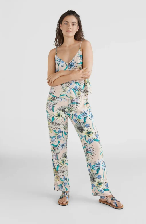 Pantalón fluido O'NEILL práctico y cómodo para Mujer BEACH PANTS Nights tropical Ref. 1550012 rosa estampado