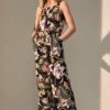 Mono fluido ONEILL niña pierna ancha JUMPSUIT Ref. 3300002 Negro flores tropical