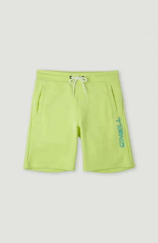 Pantalón corto O'NEILL chándal para niño ALL YEAR JOGGER SHORTS LIME Ref. 4700006 verde lima logo pierna