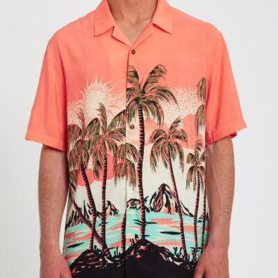 Camisa VOLCOM Manga Corta para Hombre divertida PARODICE - LIVING CORAL Ref. A0412200_LVC coral tropical