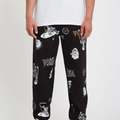 Pantalón chándal VOLCOM hombre RICHARD FRENCH SAYER - BLACK Ref. A1212203_BLK negro calaveras