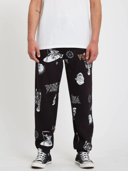 Pantalón chándal VOLCOM hombre RICHARD FRENCH SAYER - BLACK Ref. A1212203_BLK negro calaveras