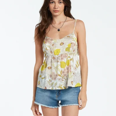 Camisa top VOLCOM Mujer tirantes HAPPY CLOUDS - MULTI Ref. B0412200_B0412200_MLT blanca flores multicolor