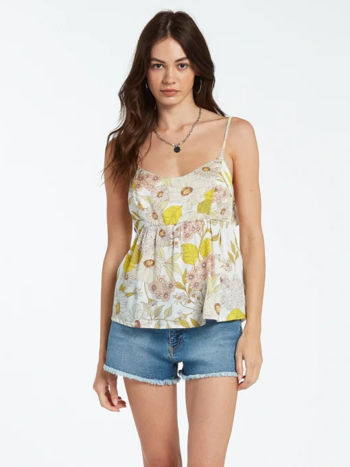 Camisa top VOLCOM Mujer tirantes HAPPY CLOUDS - MULTI Ref. B0412200_B0412200_MLT blanca flores multicolor