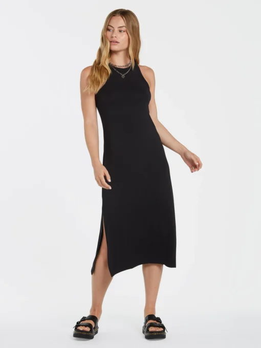 Vestido largo VOLCOM mujer midi ceñido STONELIGHT - BLACK Ref. B1312211_BLK negro