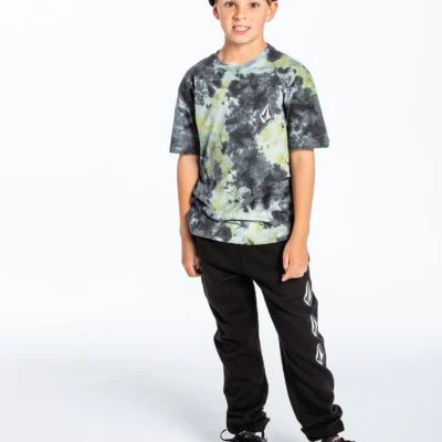 Camiseta VOLCOM manga corta niño ICONIC DYE - LIME TIE DYE Ref. C5212202_LTD negra/amarilla degradada