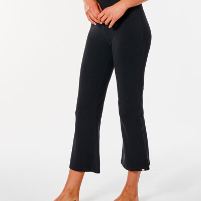 Pantalón fluido RIP CURL canalé práctico para Mujer Premium Rib Crop black Ref. GPACA9 negro
