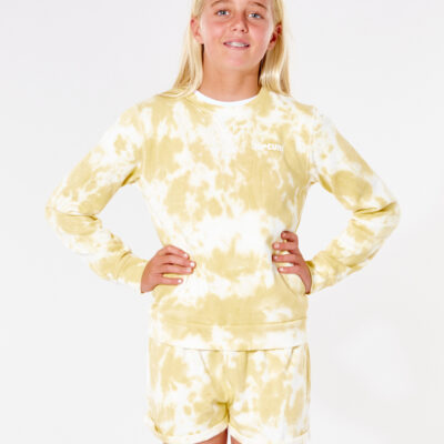 Sudadera Rip Curl niña cuello redondo Classic Surf Crew Gold Ref. JFEBG9 tye die degradado