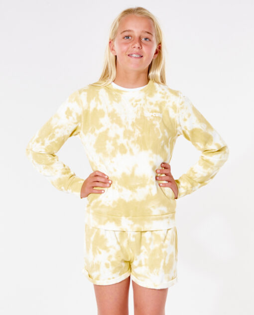 Sudadera Rip Curl niña cuello redondo Classic Surf Crew Gold Ref. JFEBG9 tye die degradado