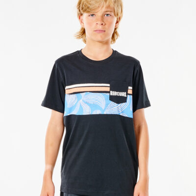 Camiseta RIP CURL Niño manga corta surfera bolsillo pecho Blocker black Ref. KTEVX9 negra