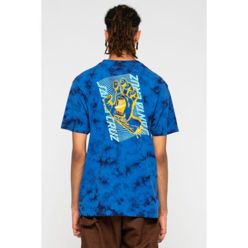 Camiseta SANTA CRUZ skate Hombre manga corta Split Strip Hand T-Shirt Royal Cloud Dye Ref. SCA-TEE-7308 azul degradado puño