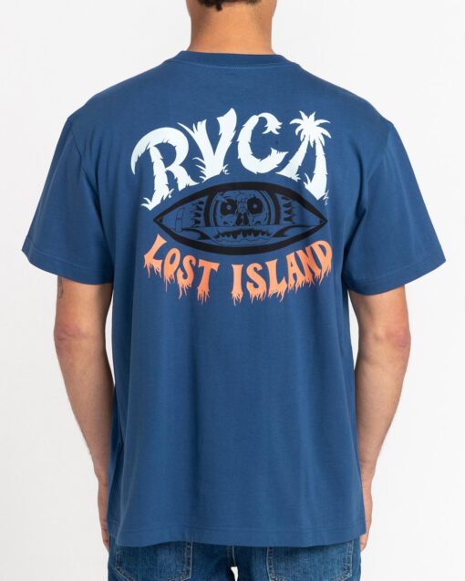 Camiseta RVCA Hombre manga corta DMOTE LOST ISLAND ROYAL (0528) Ref. C1SSSARVP2 azul isla