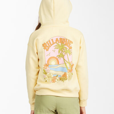 Sudadera punto Billabong niña con capucha Pacific Vibrations BUTTERMILK Ref. C8HO02BIP2 amarilla