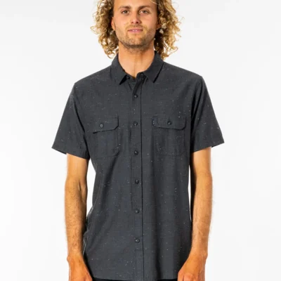 Camisa de Manga Corta Hombre RIP CURL Ourtime Short Sleeve Shirt Black Ref. CSHGB9 negra