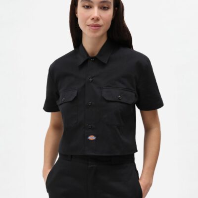 Camisa corta top DICKIES mujer manga corta básica SS WORK SHIRT Black Ref. DK0A4XKDBLK negra