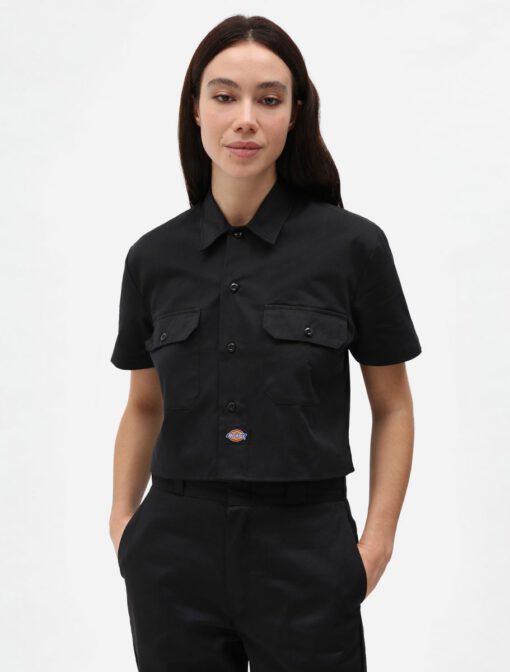 Camisa corta top DICKIES mujer manga corta básica SS WORK SHIRT Black Ref. DK0A4XKDBLK negra