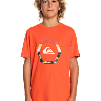 Camiseta QUIKSILVER manga corta niño surfera Uprise CHERRY TOMATO (nnj0) Ref. EQBZT04423 naranja logo pecho