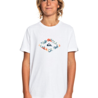 Camiseta QUIKSILVER manga corta niño surfera Let It Ride WHITE (wbb0) Ref. EQBZT04424 blanca logo floral pecho