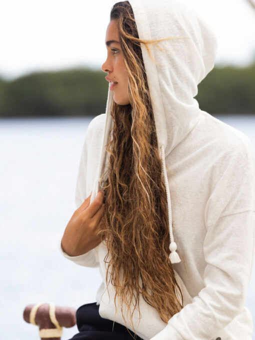 Sudadera ROXY con capucha suaver para Mujer Paddle Out SNOW WHITE (wbk0) Ref. ERJKT03847 blanca