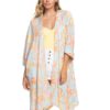 Kimono 3/4 ROXY para mujer Rebel Sun COOL BLUE ISLAND TIME (bzq9) Ref. ERJWT03524 Azul con flores