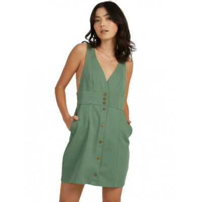 Vestido midi RVCA corto tirantes para mujer companion ref.C3DRRH rvp2 color 4538 green ivy verde