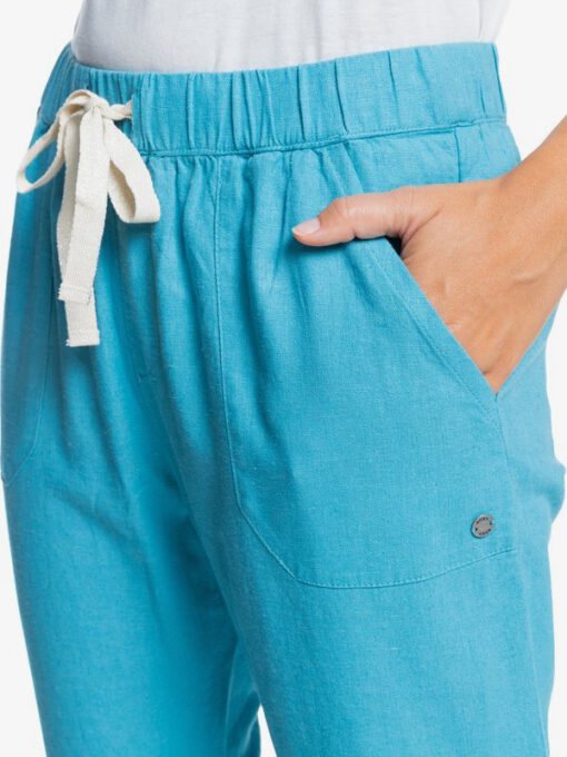 Pantalón ROXY cargo de lino para Mujer On The Seashore VINEYARD GREEN (bkso) Ref. ERJNP03294 azul