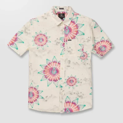 Camisa VOLCOM Manga Corta para Hombre divertida star shields fa ss Ref. A0422200 - COCONUT blanca estampada