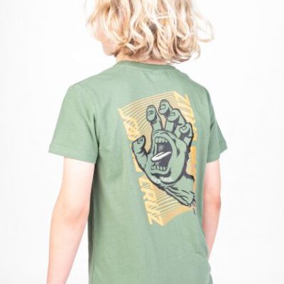 Camiseta SANTA CRUZ manga corta niño Youth split strip hand t-shirt Ref. SCA-YTE-1178 vintage-verde kaki
