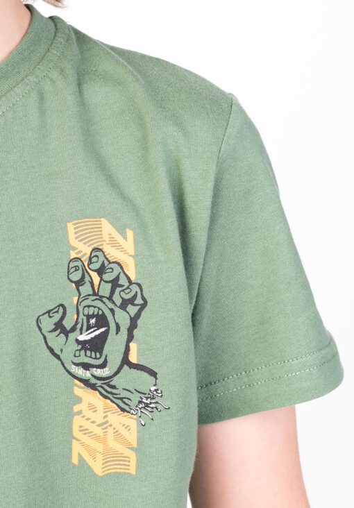 Camiseta SANTA CRUZ manga corta niño Youth split strip hand t-shirt Ref. SCA-YTE-1178 vintage-verde kaki