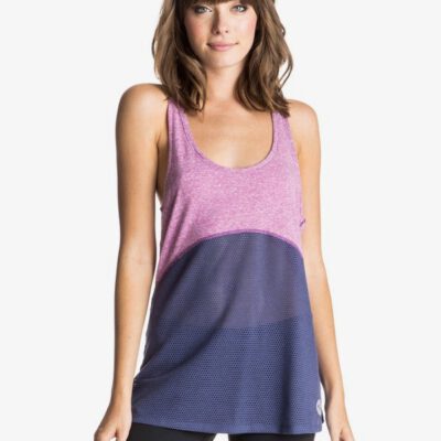 Camiseta deporte Mujer ROXY Tirantes Gym técnica poliéster Ref. ERJKT03042 lila y azul