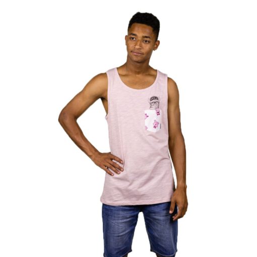 Camiseta HYDROPONIC Hombre divertida tirantes ARALE POOP Misty rose Ref. 20039-01 rosa bolsillo pecho