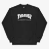 Sudadera THRASHER Hombre sin capucha Skate Mag crewneck Ref. 112103 black- white negra logo blanco