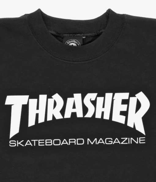 Sudadera THRASHER Hombre sin capucha Skate Mag crewneck Ref. 112103 black- white negra logo blanco