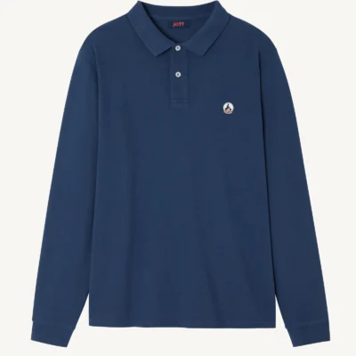 Polo manga larga Jott de Hombre ARCACHON BASIC Justoverthetop Ref. FW22MPOL11-124 -Bleu abysse color azul