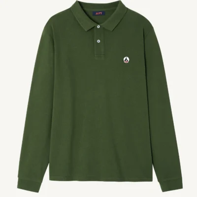 Polo manga larga Jott de Hombre ARCACHON BASIC Justoverthetop Ref. FW22MPOL11 - 255- army color verde