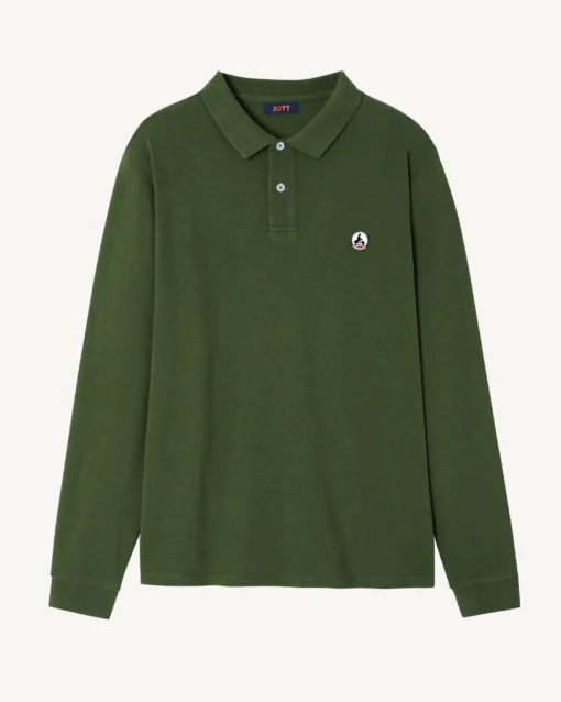 Polo manga larga Jott de Hombre ARCACHON BASIC Justoverthetop Ref. FW22MPOL11 - 255- army color verde