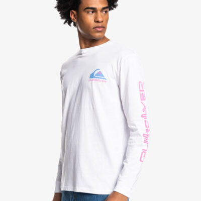 Camiseta QUIKSILVER hombre manga larga Omni Logo Classic Long Sleeve T-Shirt for Men Ref. EQYZT07051 blanca básica