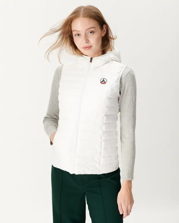 Chaleco con capucha Jott Mujer plumón ligera sin Noir Mali P000WDOW03 – 901 Blanc Justoverthetop blanco | Martimpe - Tienda de Moda en Gausach, Vielha, de Aran