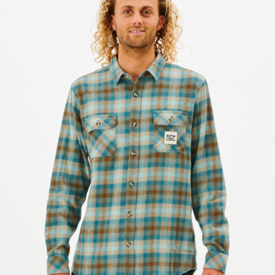 Camisa RIP CURL de Manga Larga franela Hombre Salt Water Culture Mint Ref. 009MSH cuadros verde