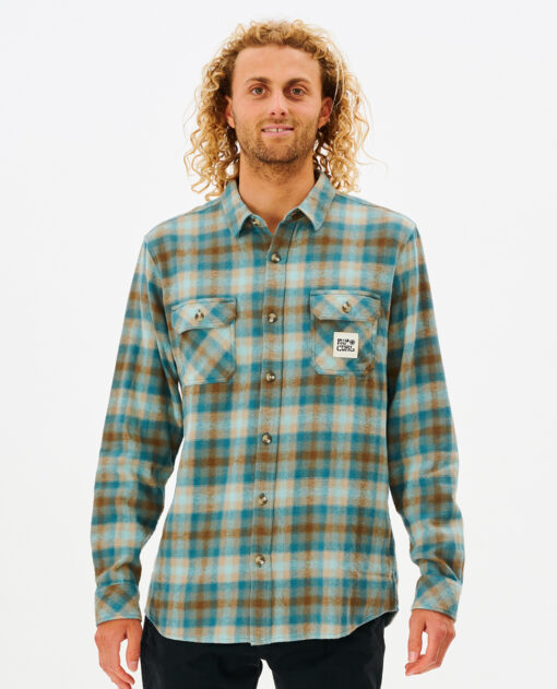 Camisa RIP CURL de Manga Larga franela Hombre Salt Water Culture Mint Ref. 009MSH cuadros verde