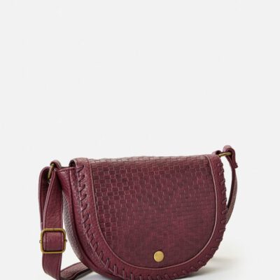 Bolso RIP CURL bandolera Wanderer mediano para mujer Dark Red Tan Ref. 007WSB granate