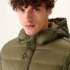 Chaqueta Jott de plumas pato JORGE Hombre con capucha SS23MDOW10 - 255 Army Justoverthetop verde caqui