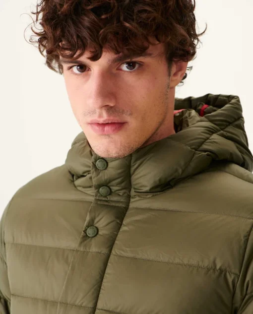 Chaqueta Jott de plumas pato JORGE Hombre con capucha SS23MDOW10 - 255 Army Justoverthetop verde caqui