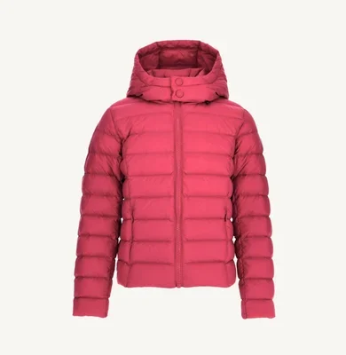 Chaqueta con capucha Jott de plumas pato Niña 331 CHERRY PINK CARLA Justoverthetop -ROJO